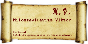 Miloszavlyevits Viktor névjegykártya