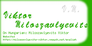 viktor miloszavlyevits business card